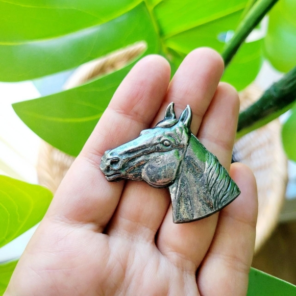 Vintage Silver Horse Boucher Brooch Pin - Picture 7 of 8